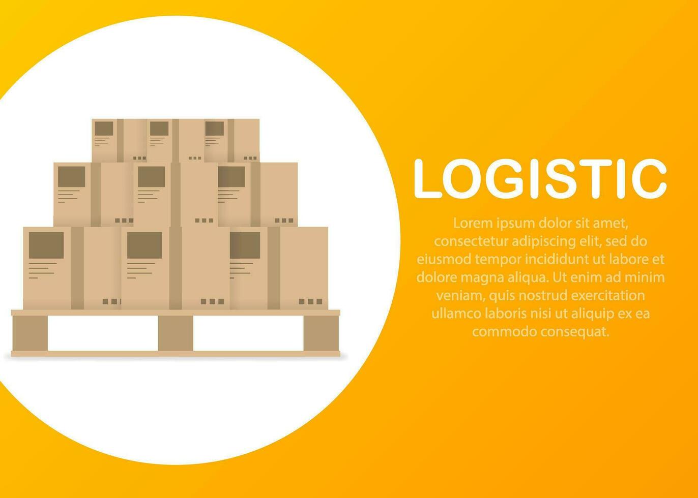 Postal logistic service or courier freight transportation delivery, cartoon cargo vector