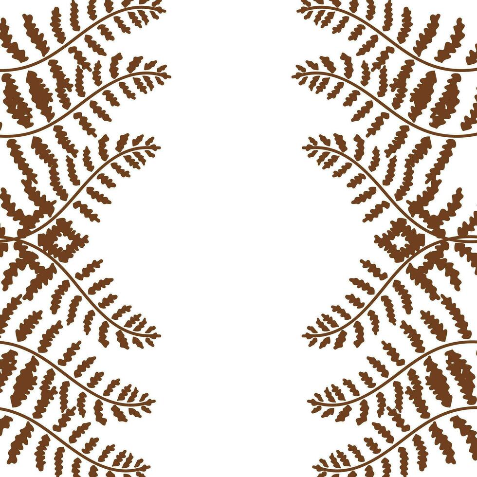 Frame with fern leaves for websites, cards and your other designs. Vector illustration isolated on white background.
