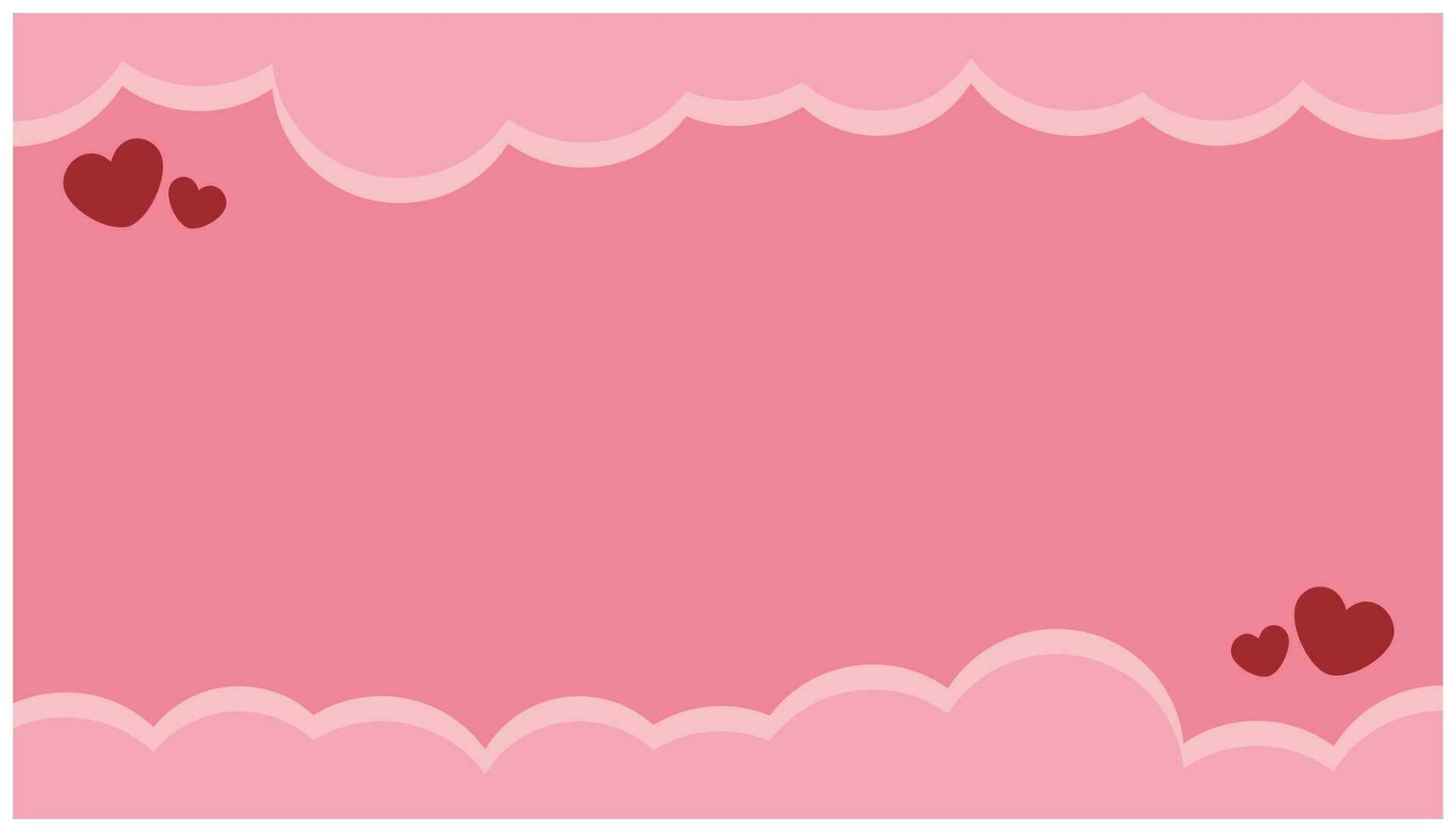 Valentine's Day background with hearts and clouds. Vector illustration. Design elements that are romantic and full of love, expressions of affection for greeting cards