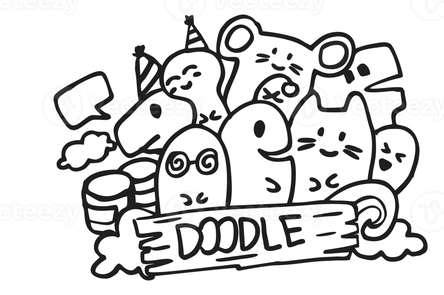 Doodle Illustration With Transparent Background png
