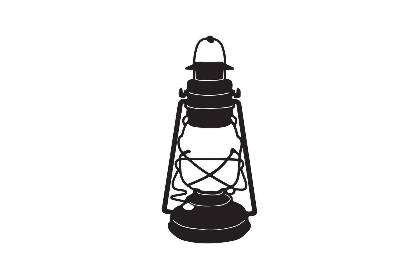 Lantern silhouette black color in white backgroud vector