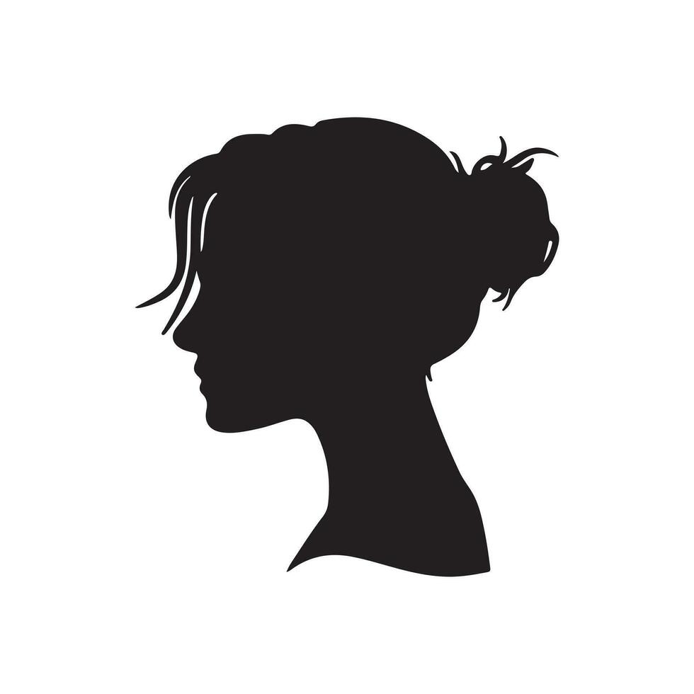 black silhouette of a head with thick outline side view isolated vector