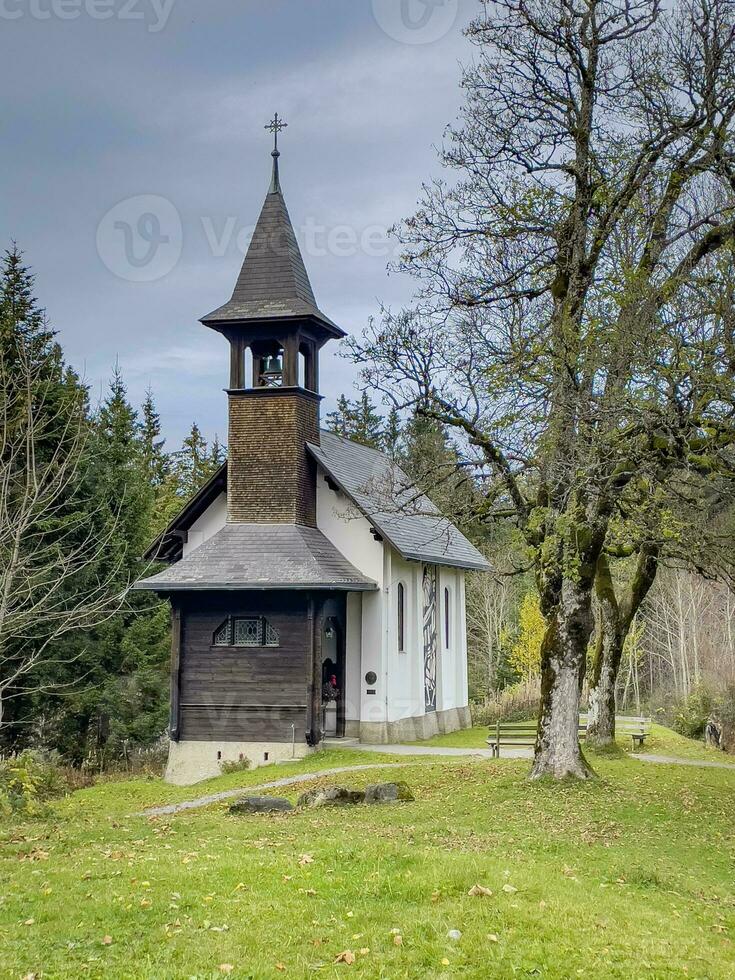 chapel at the Fohramoos European Protection Area near Dornbirn in Austria photo