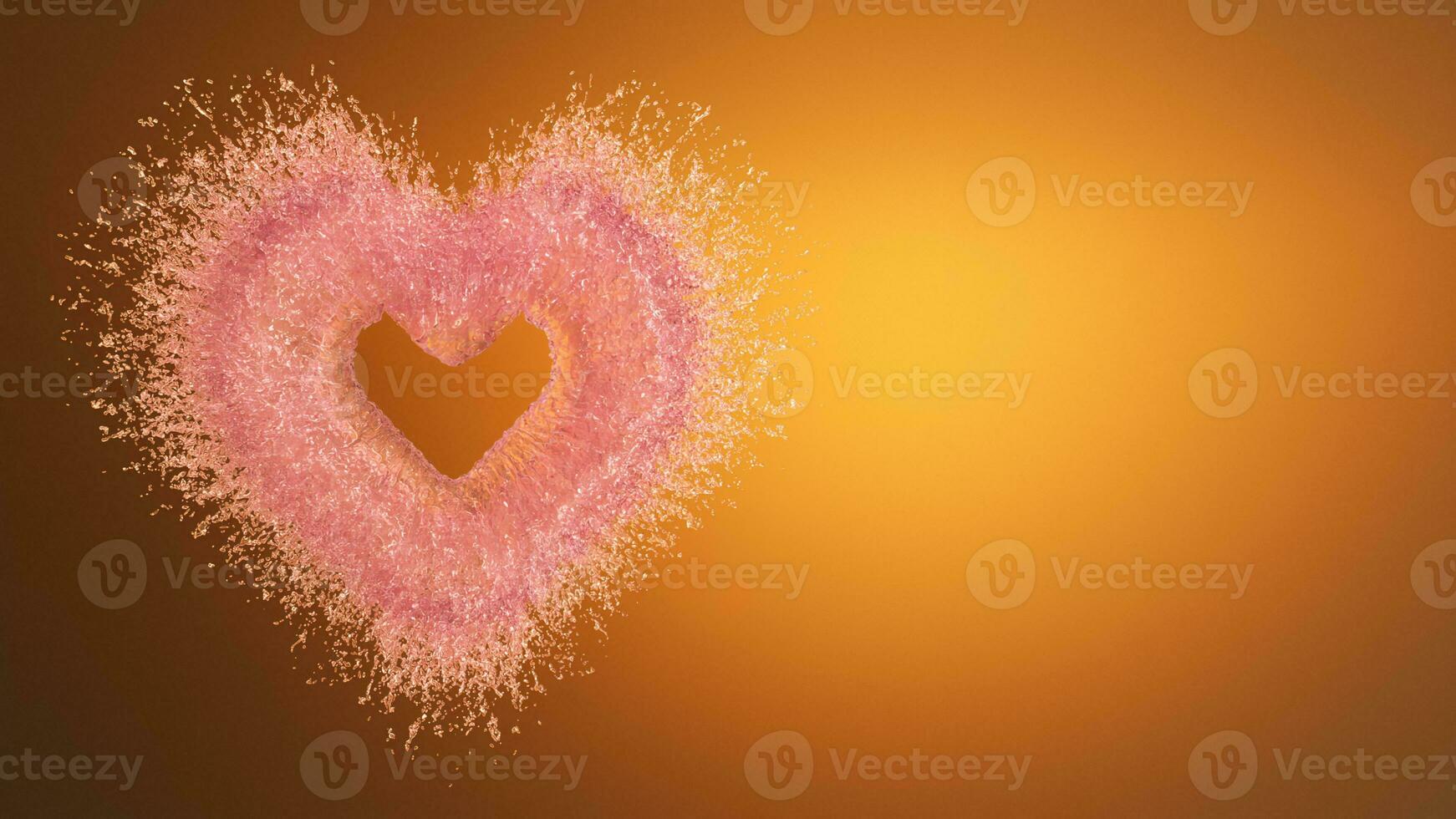 A Delicate and Ephemeral Pink Candy Heart on a Golden Background photo