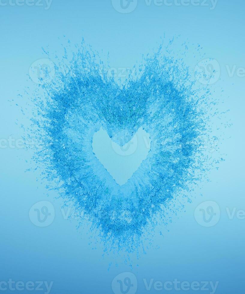 Expanding Water Heart on Soft Blue photo