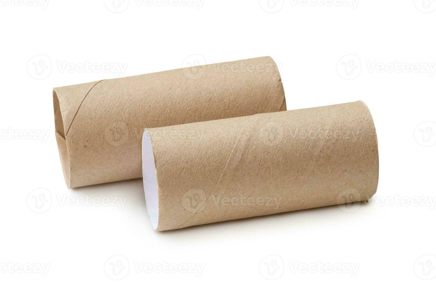 Short tissue paper cores in stack isolated on white background with clipping path photo