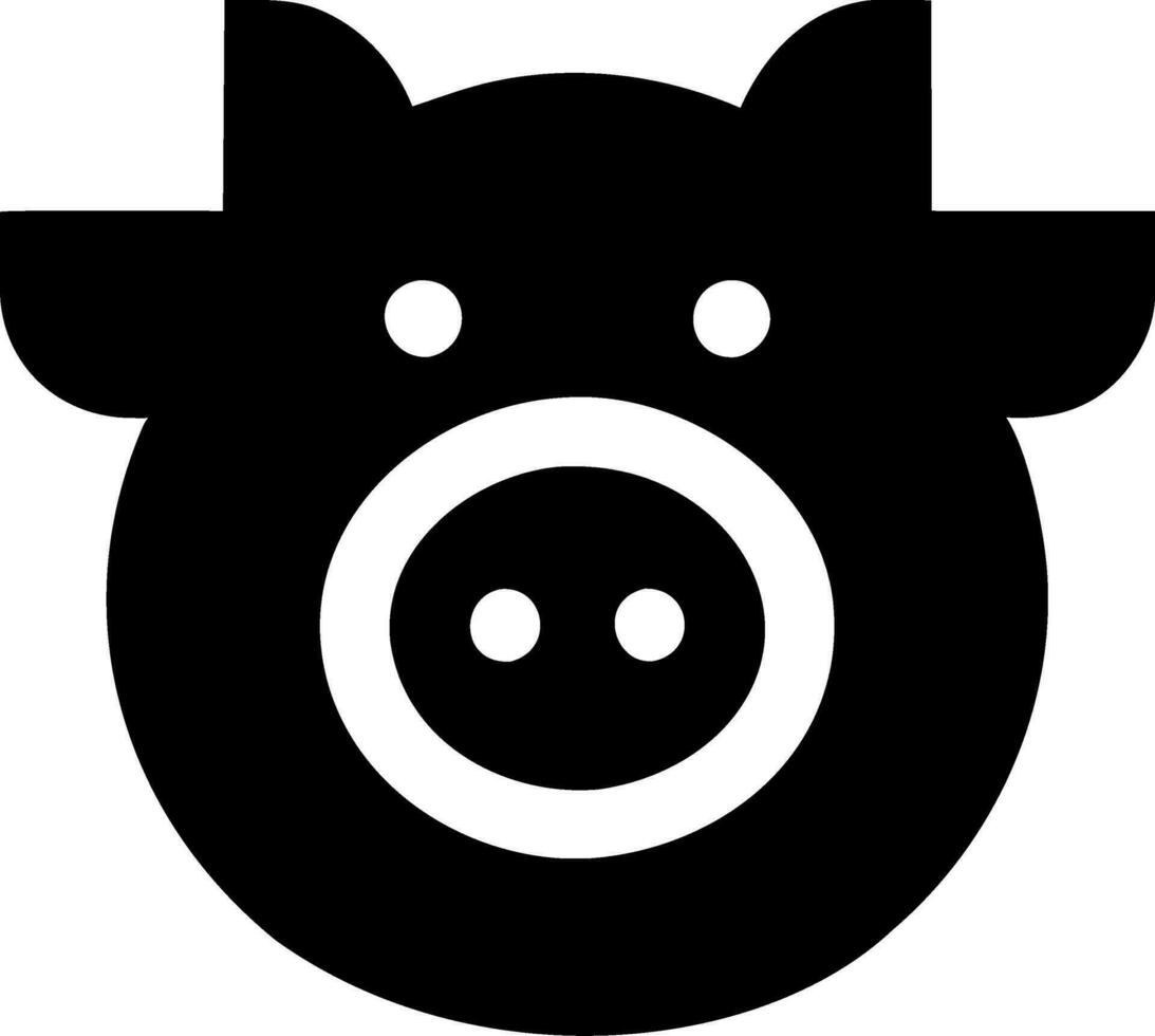 Sign pig. Isolated black silhouette pig. animal on white background. Vector illustration. Pig vector. Pig symbol