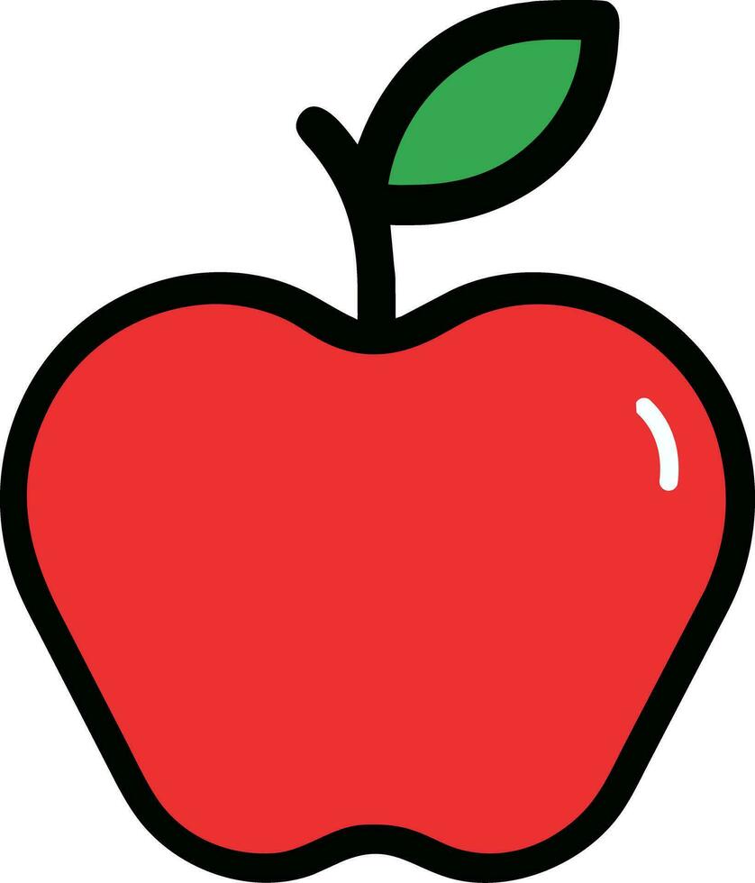Red Apples with Green Leaves Vector Illustration. Icon logo design vector