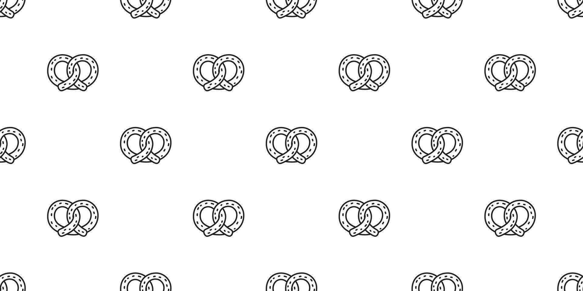 pretzel seamless pattern cookie vector snack bread scarf isolated wallpaper tile background illustration design