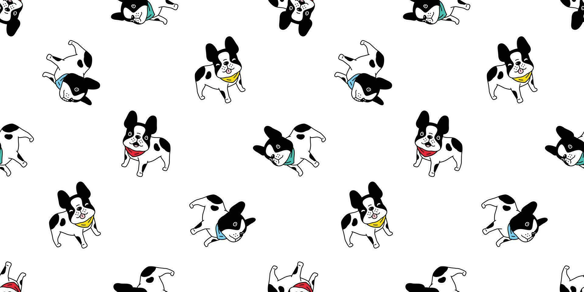 dog seamless pattern french bulldog vector collar Christmas cartoon scarf isolated christmas tile wallpaper repeat background illustration gift wrap paper doodle design