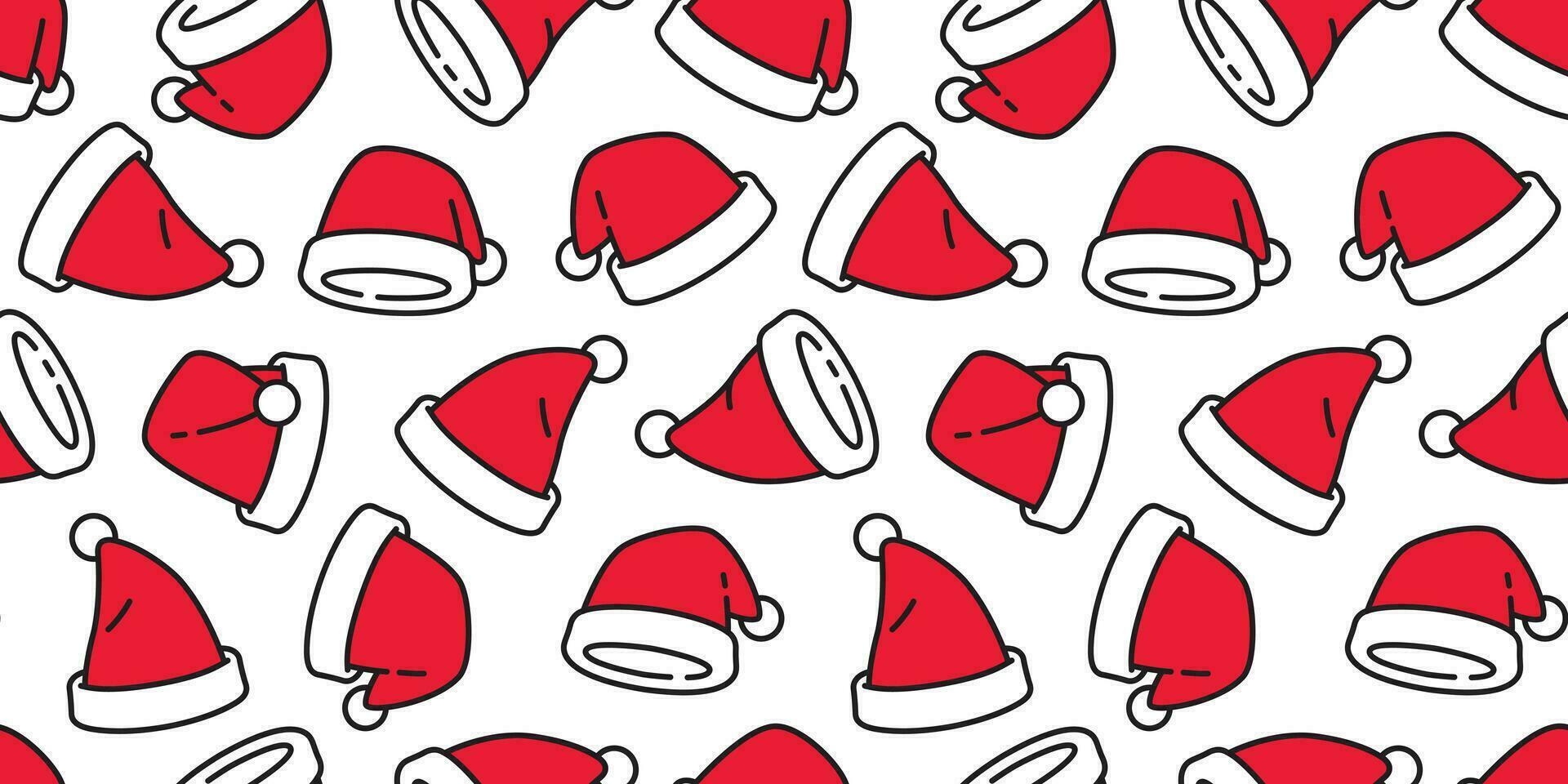 Christmas hat seamless pattern vector Santa Claus scarf isolated repeat wallpaper tile background illustration gift wrap paper design