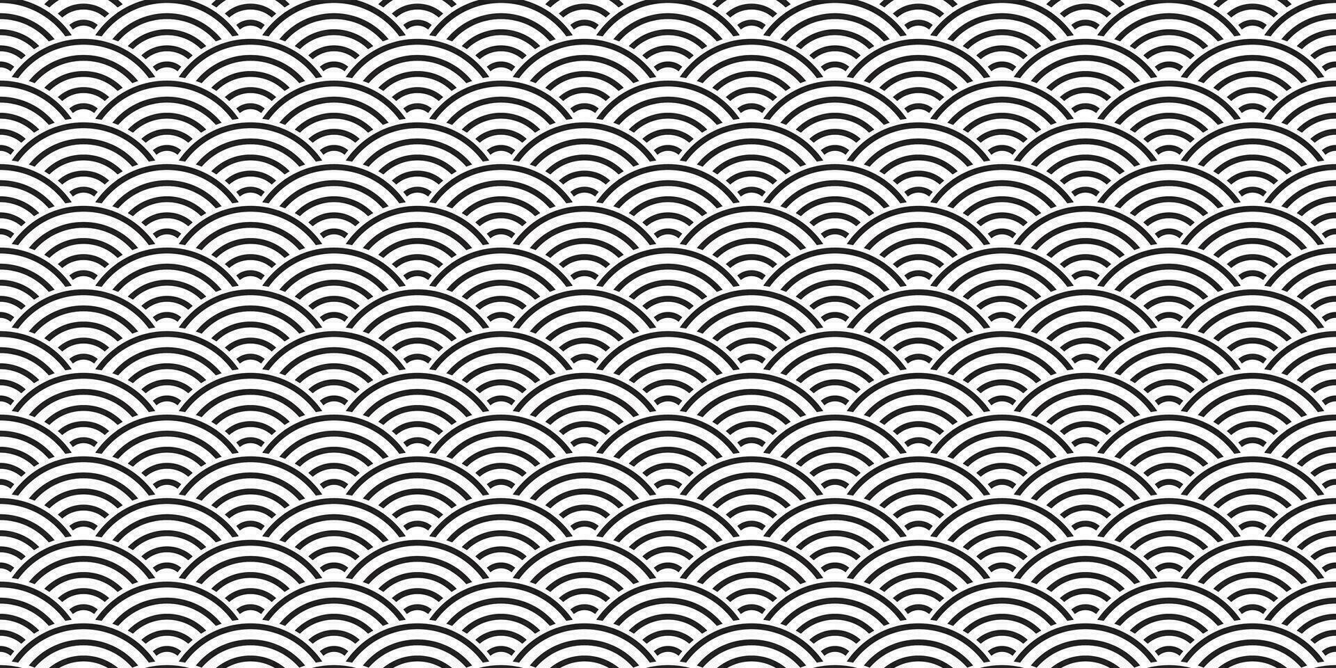 Japanese wave seamless pattern abstract isolated tile background repeat wallpaper illustration design vector
