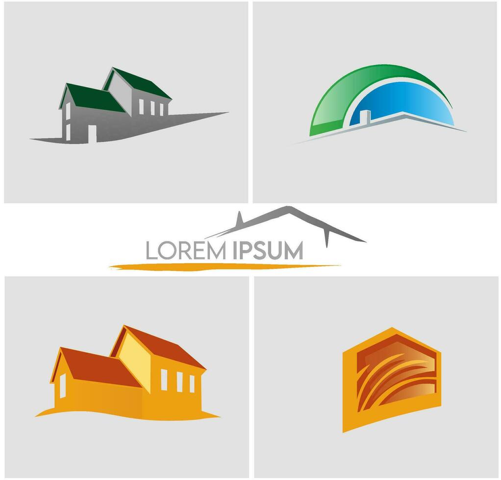 Real estate logo design set. vector illustration