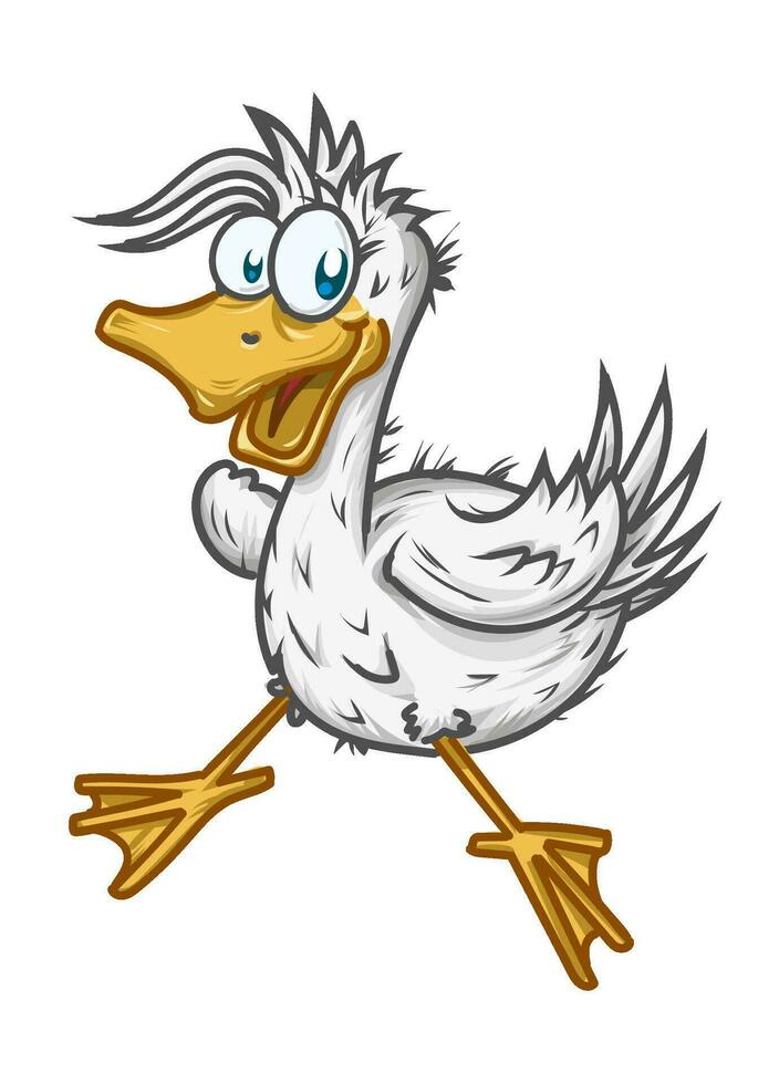 expression of surprise cartoon duck mascot vector