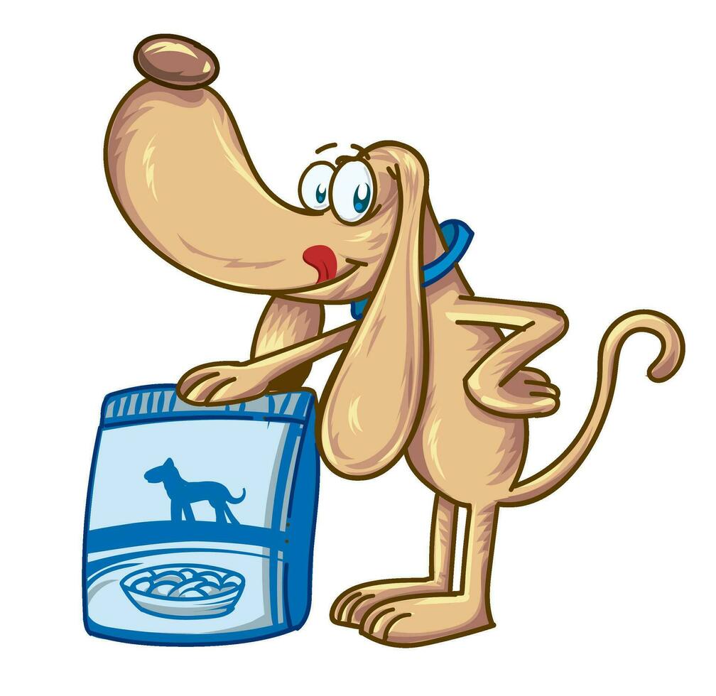 dibujos animados perro alimento. mascota dibujos animados vector