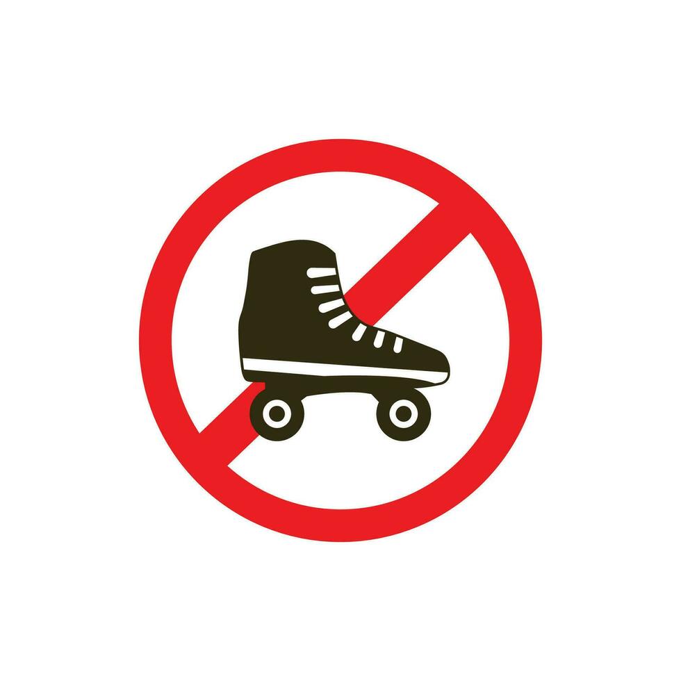 vector sign that it is forbidden to use roller skates.