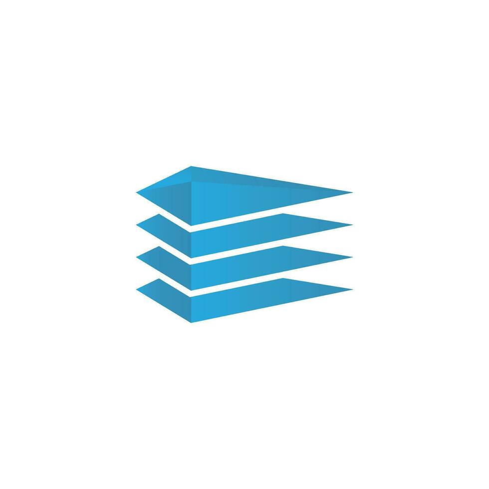 vector logo design stack of construction tiles.