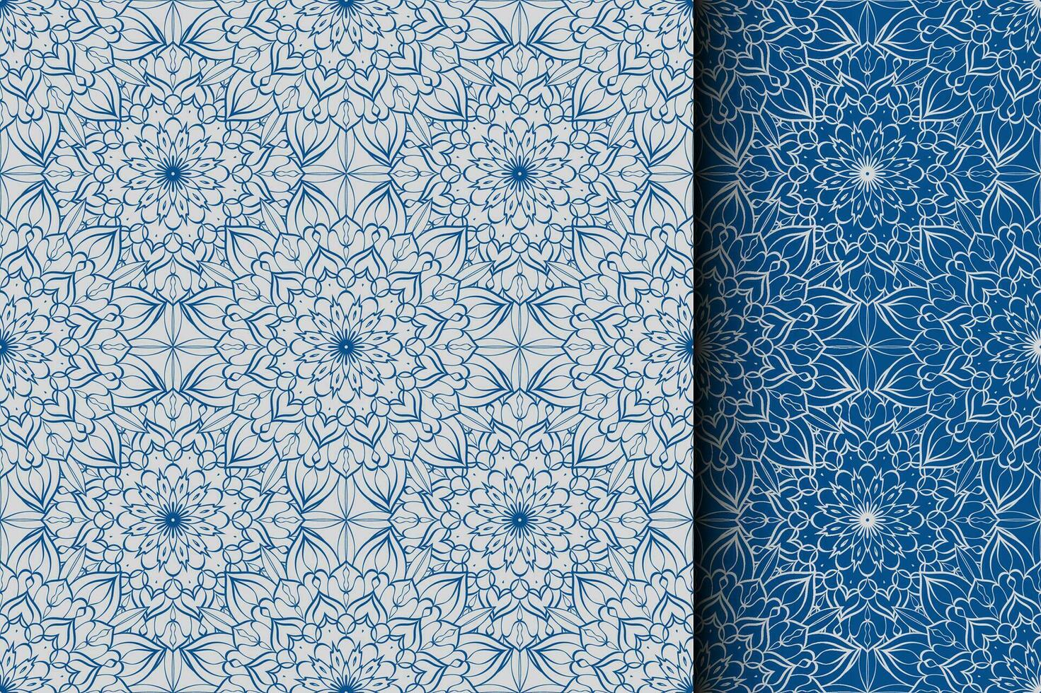 Seamless mandala pattern. Blue geometric abstract endless background. Islam, Arabic, Indian, ottoman motifs for printing on fabric or paper. vector