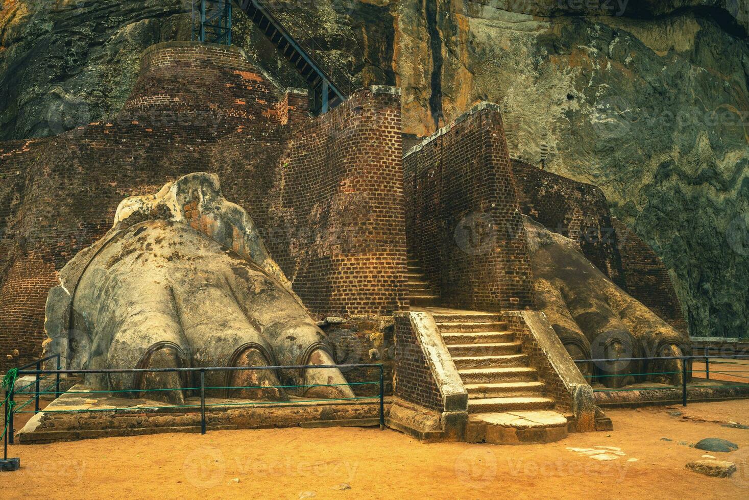 the lion paw of sigiriya, aka the lion rock, located in sri lanka photo