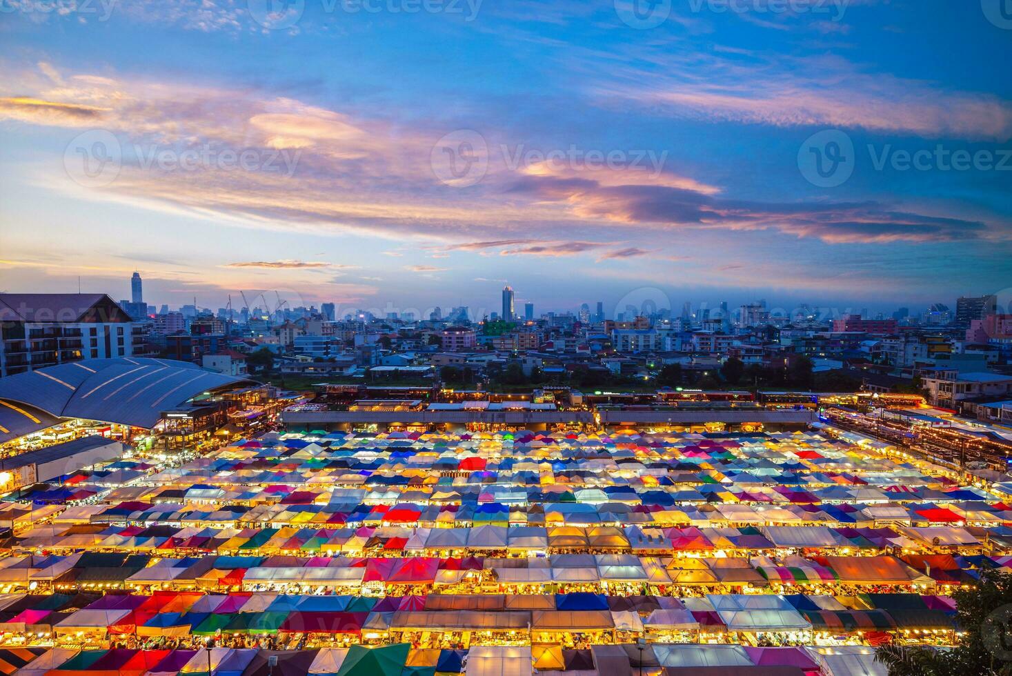 Train Night Market Ratchada at bangkok, thailand photo