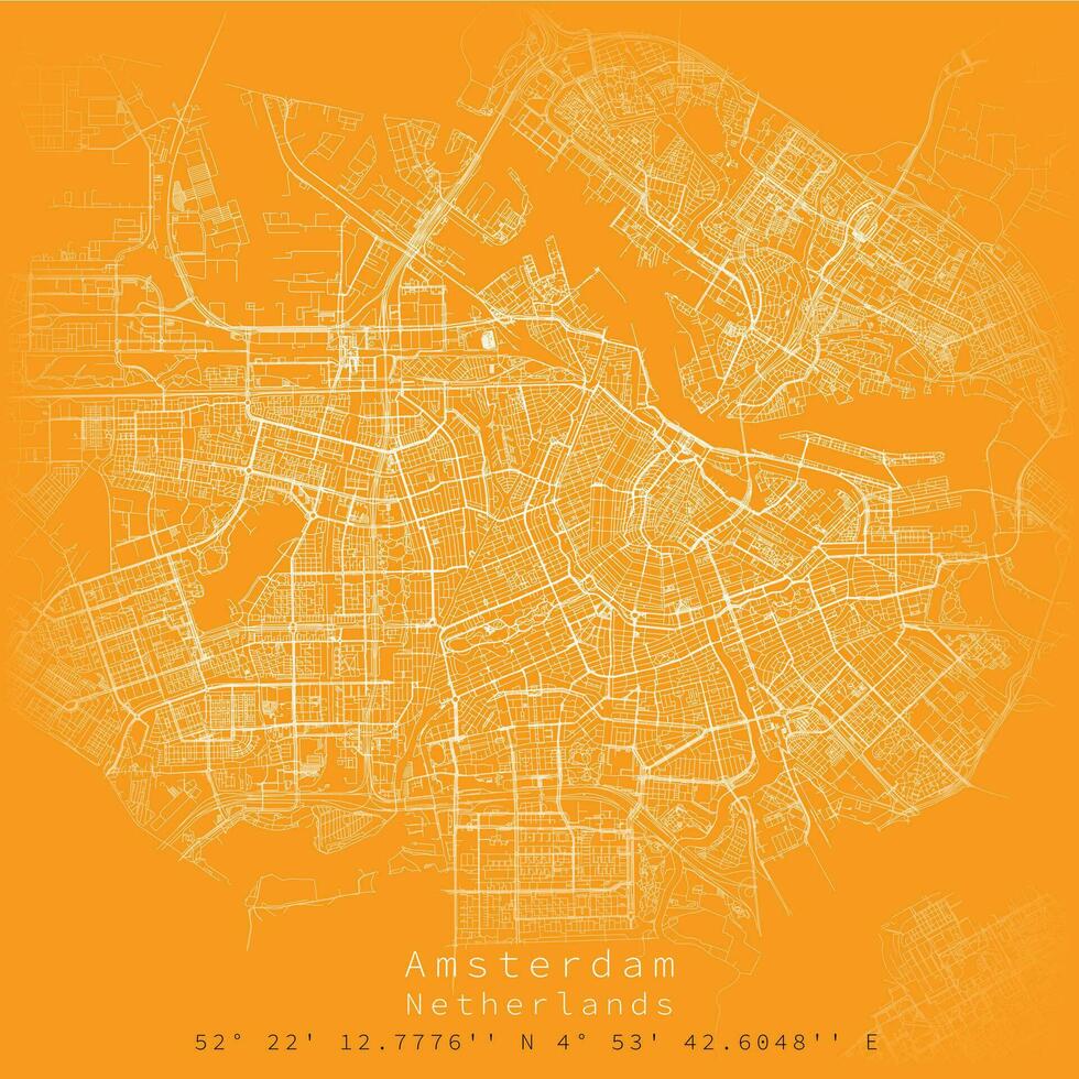 Amsterdam urban city street roads map vector