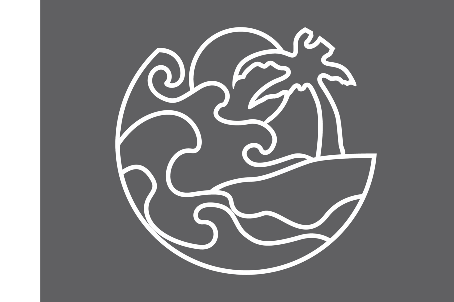 Sea Wave With Sunset Line Art png