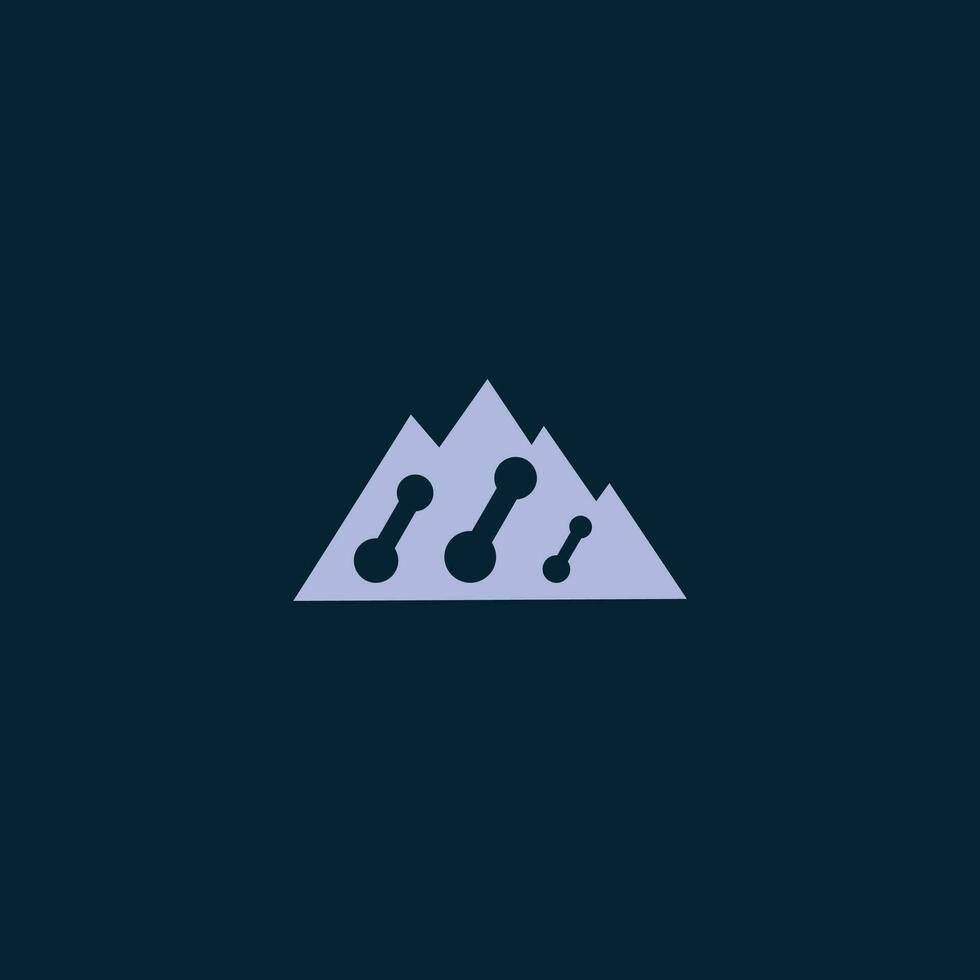 Abstract Denver Mountain Tech Simple Logo Icon vector