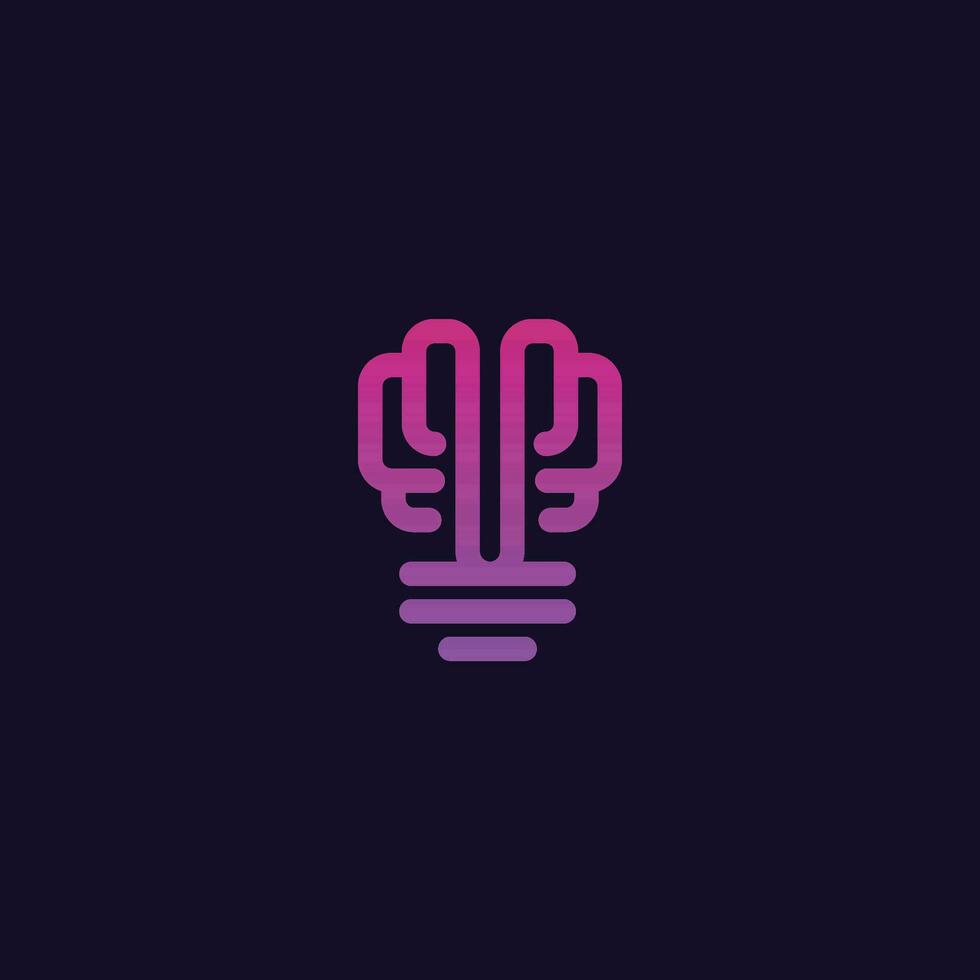 Abstract Brain Lightbulb Logo Icon Concept Ideas vector