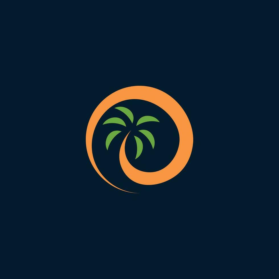 Abstract Palm Tree Logo Design vector