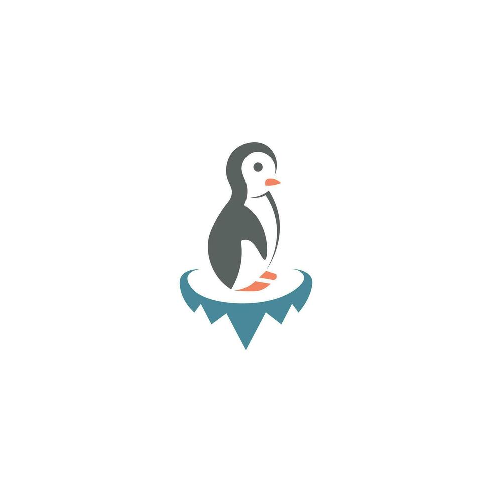 Abstract Simple Art of Penguin And Ice vector