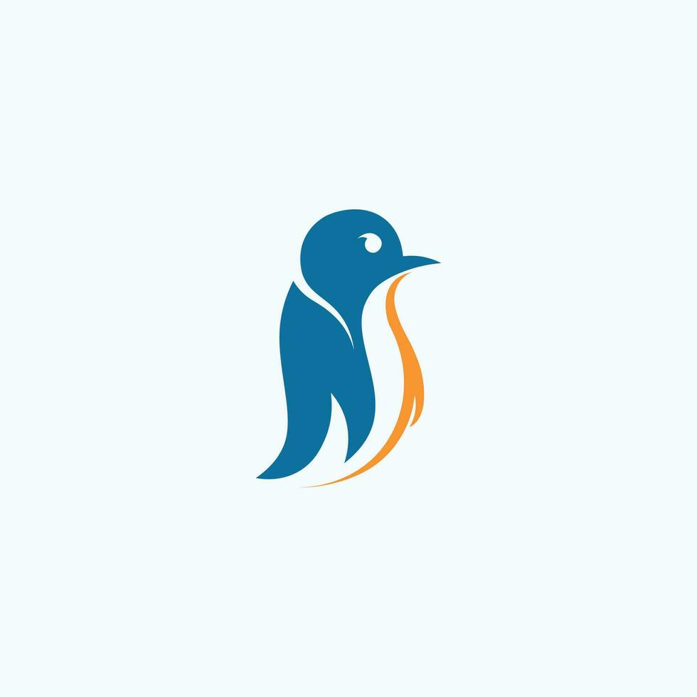 Penguin Fire and Ice Logo Icon vector