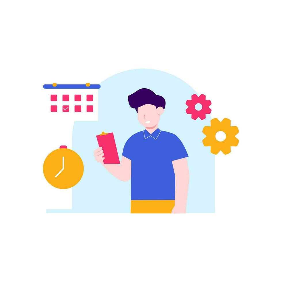 business Schedule planning flat illustration, business Schedule planning concept vector