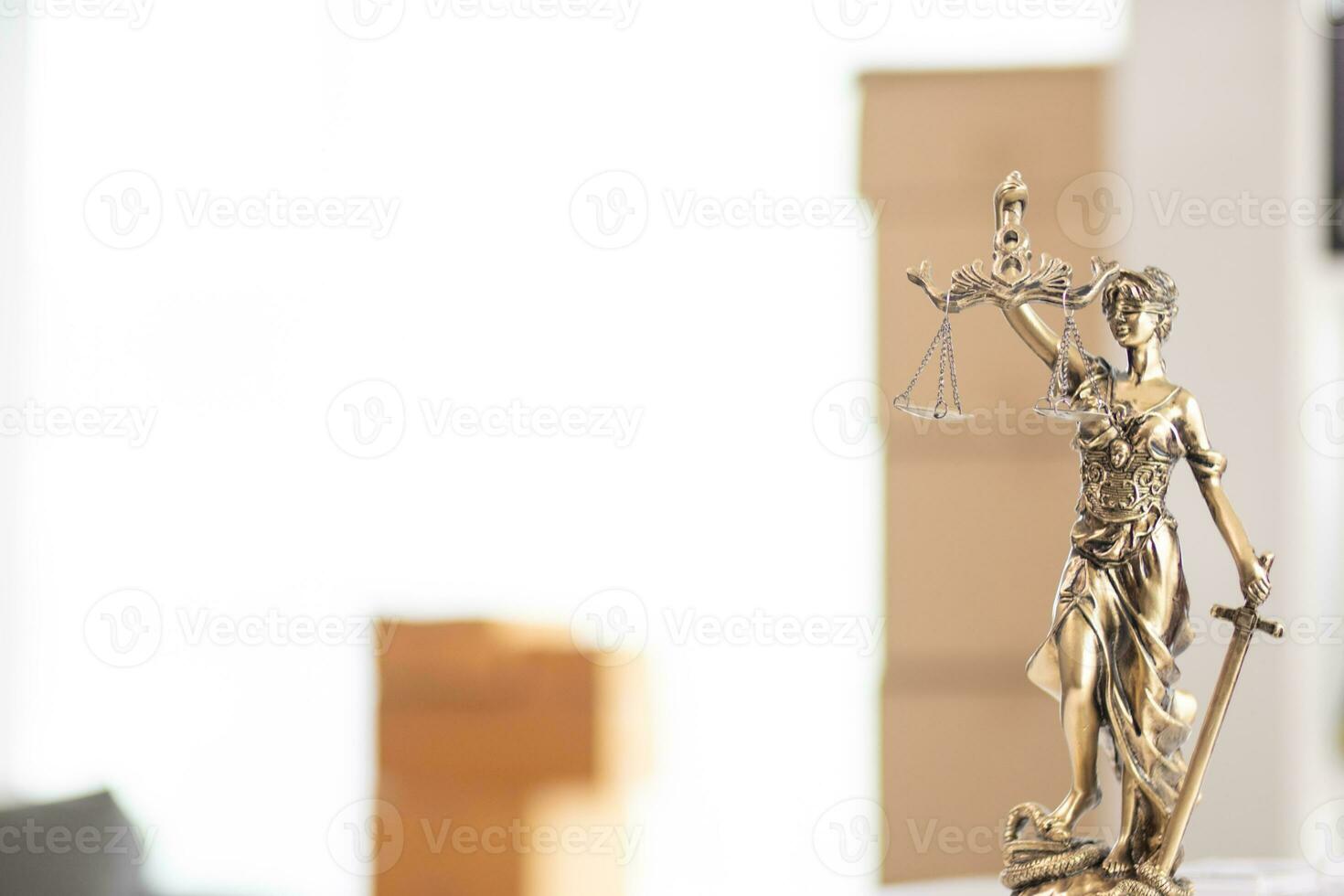 statue of god Themis Lady Justice is used as symbol of justice within law firm to demonstrate truthfulness of facts and power to judge without prejudice Themis Lady Justice is of justice. Copy Space photo