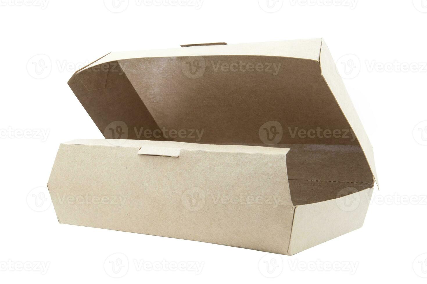 food cardboard box isolated on white background photo