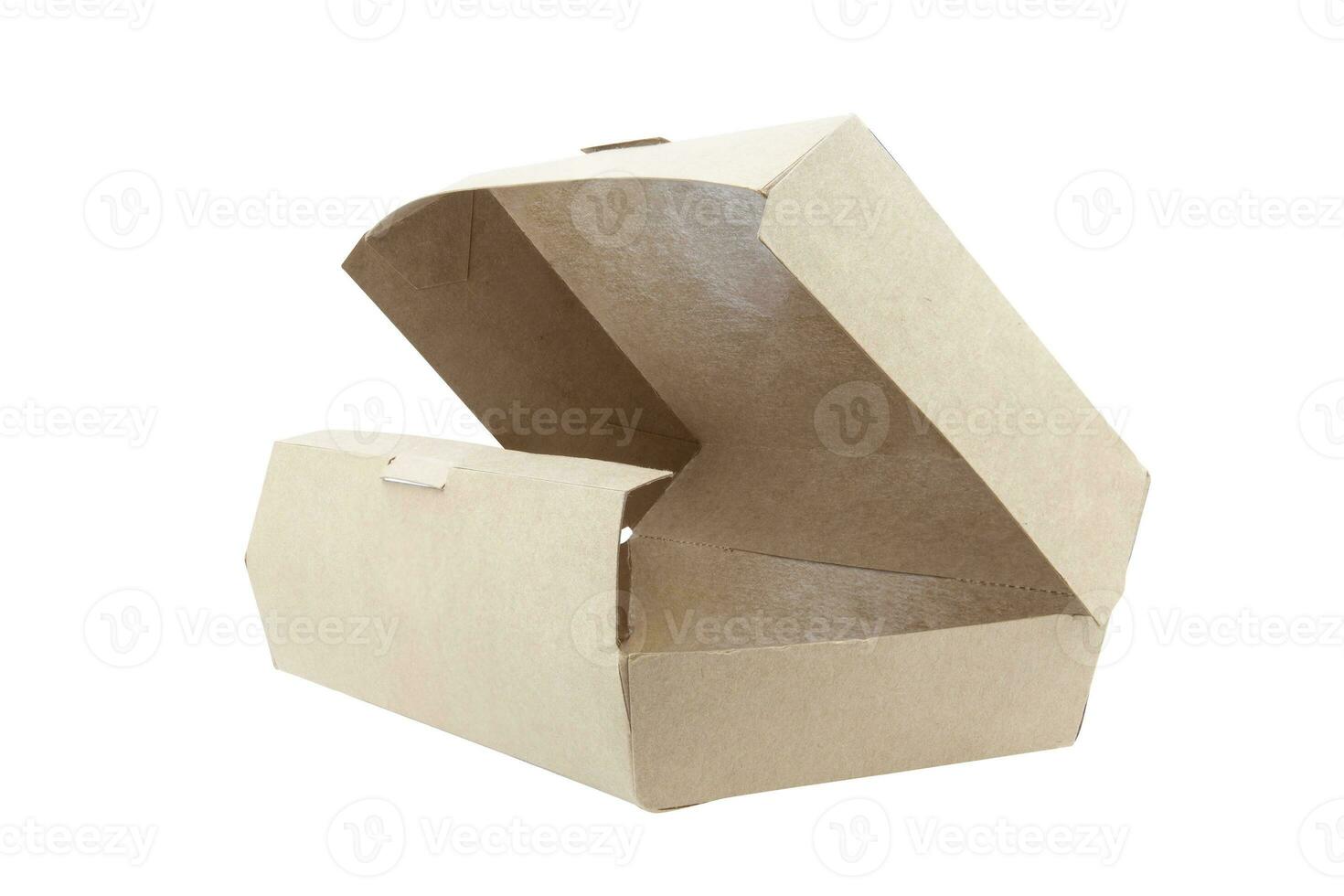 food cardboard box isolated on white background photo