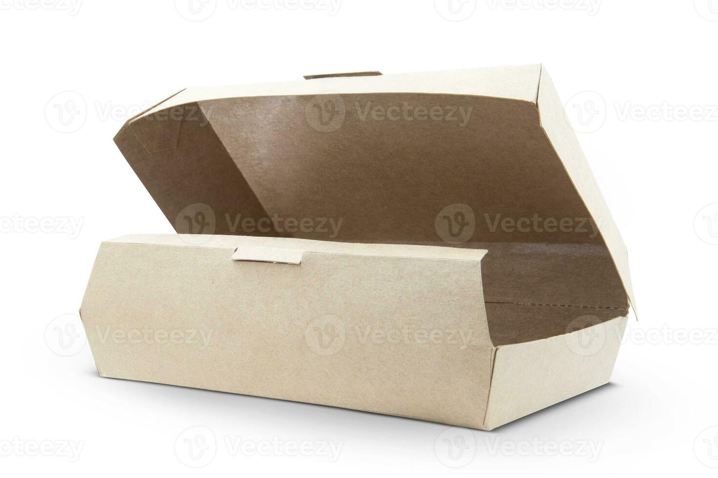 food cardboard box isolated on white background photo