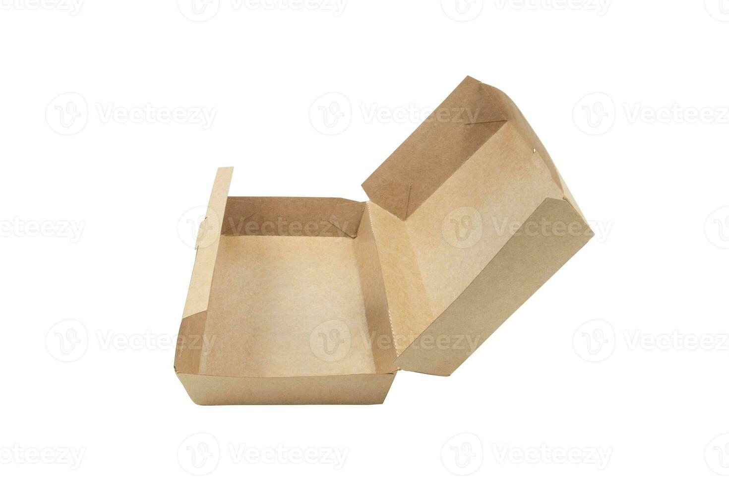 food cardboard box isolated on white background photo