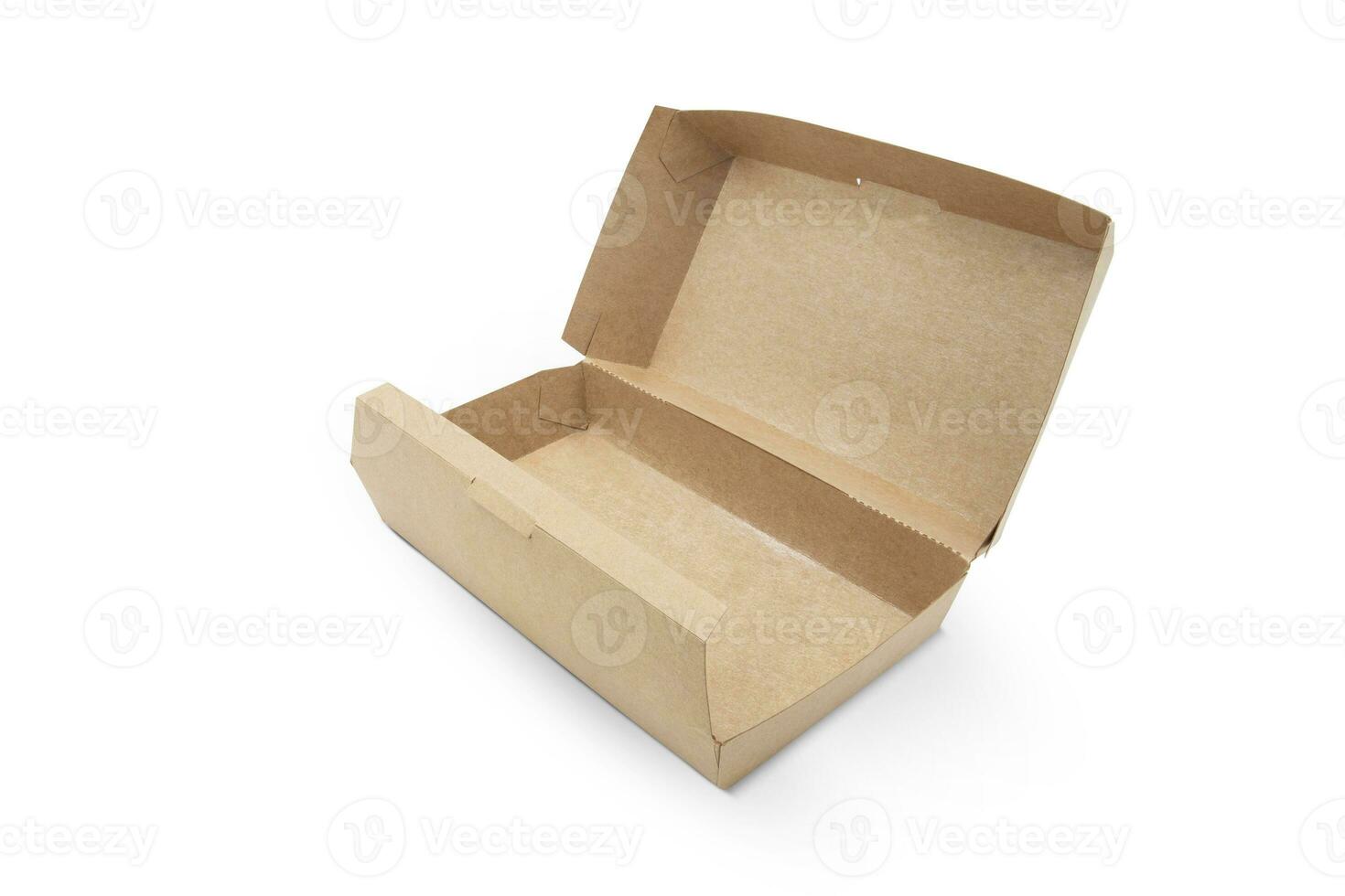 food cardboard box isolated on white background photo