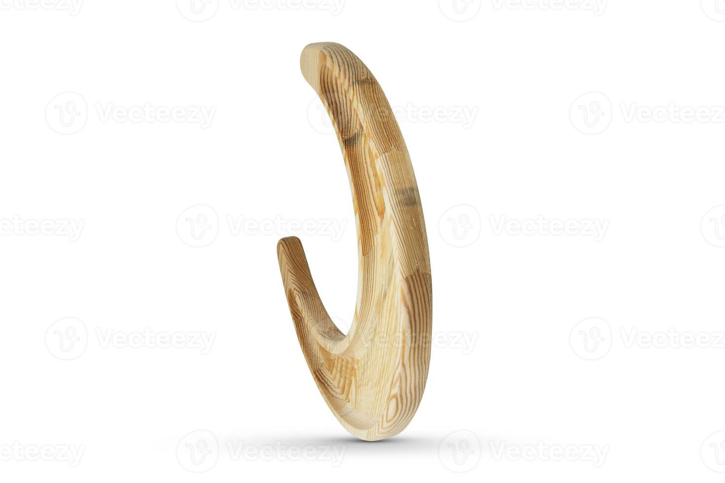 Wooden crescent ramadan moon - Hilal isolated on white background photo