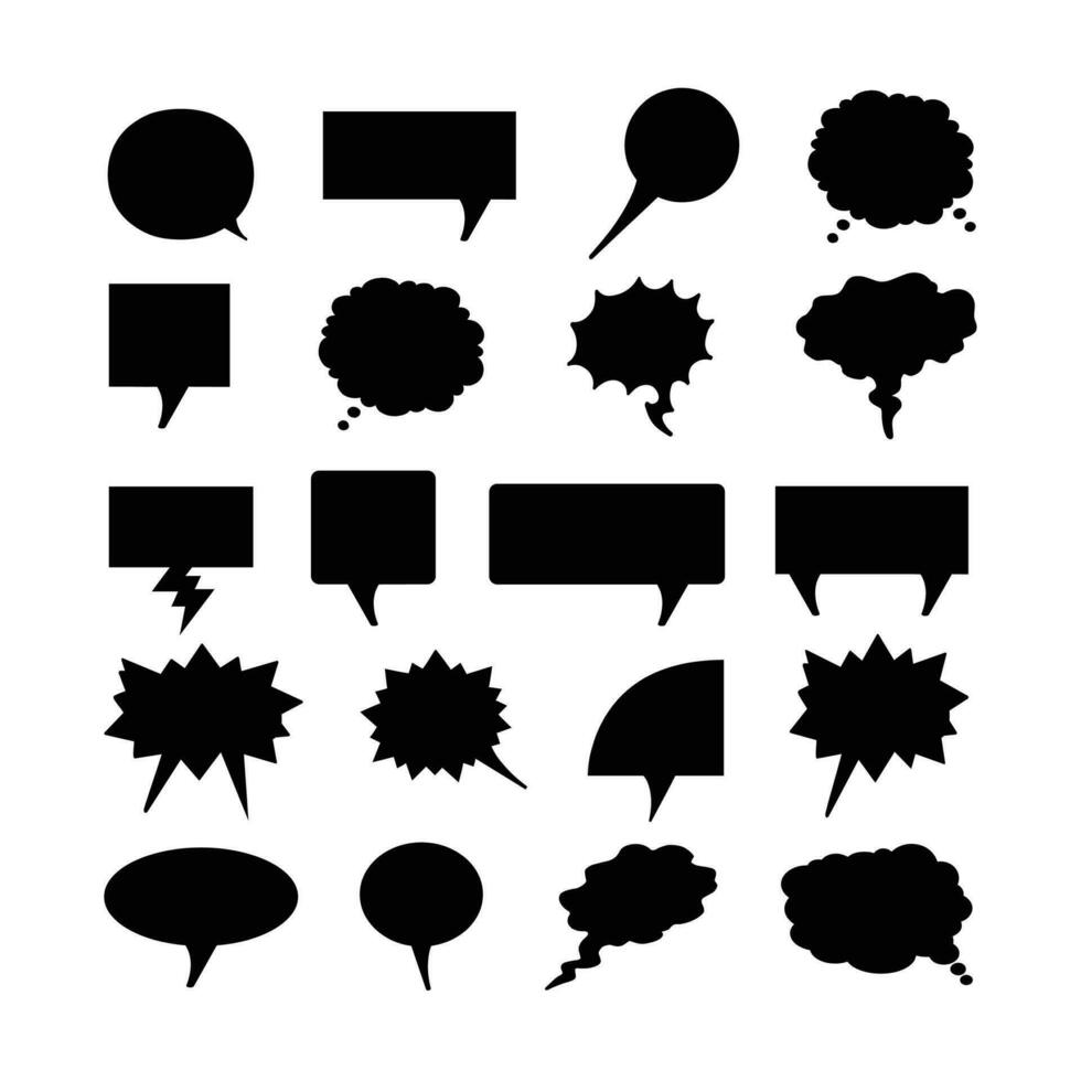 conjunto de diferente tipos vacío habla nubes charla burbujas icono vector formas para historietas o web. añadir texto, fácil a editar, ninguna tamaño.