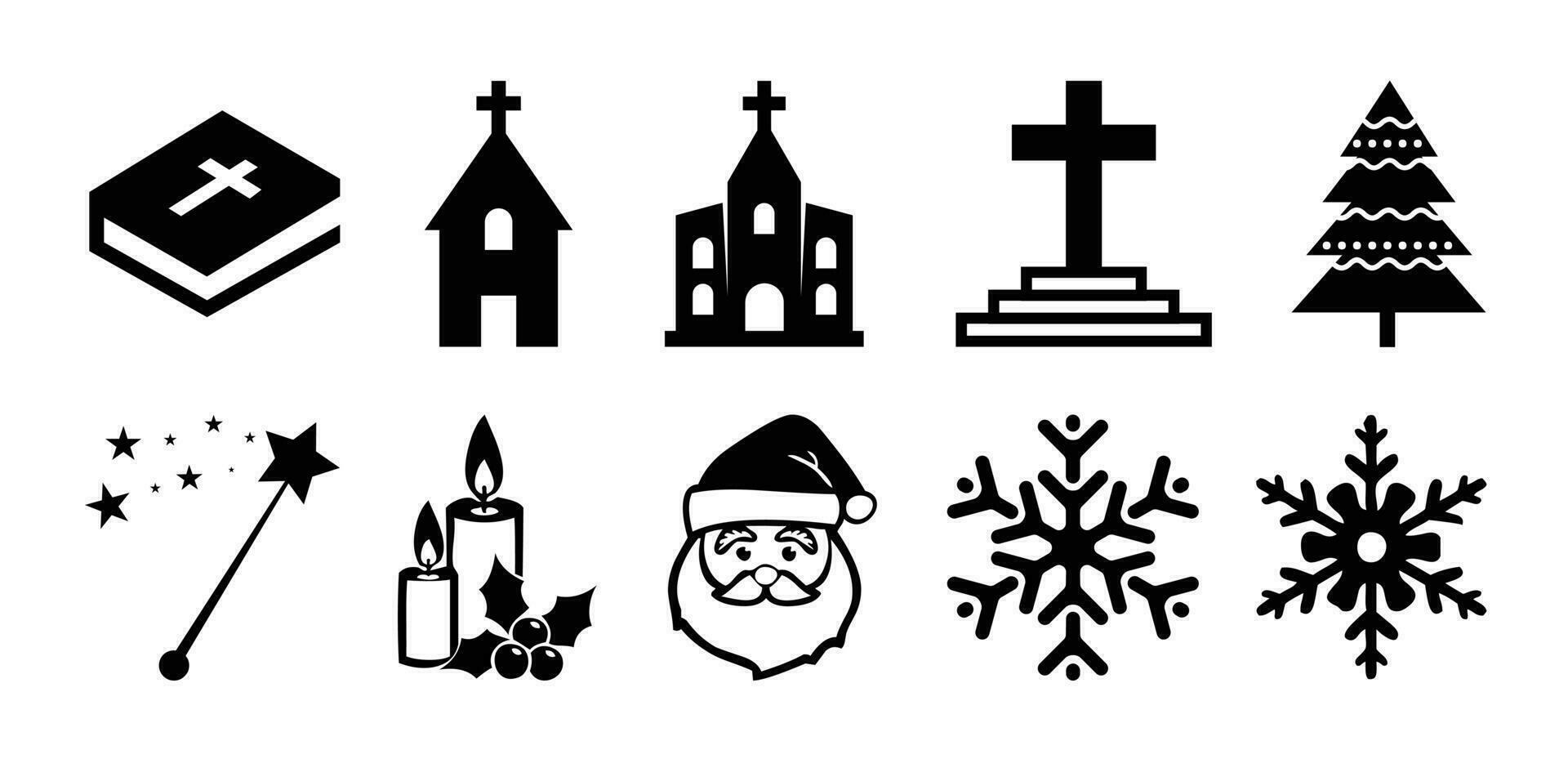 conjunto de iconos de vector de navidad