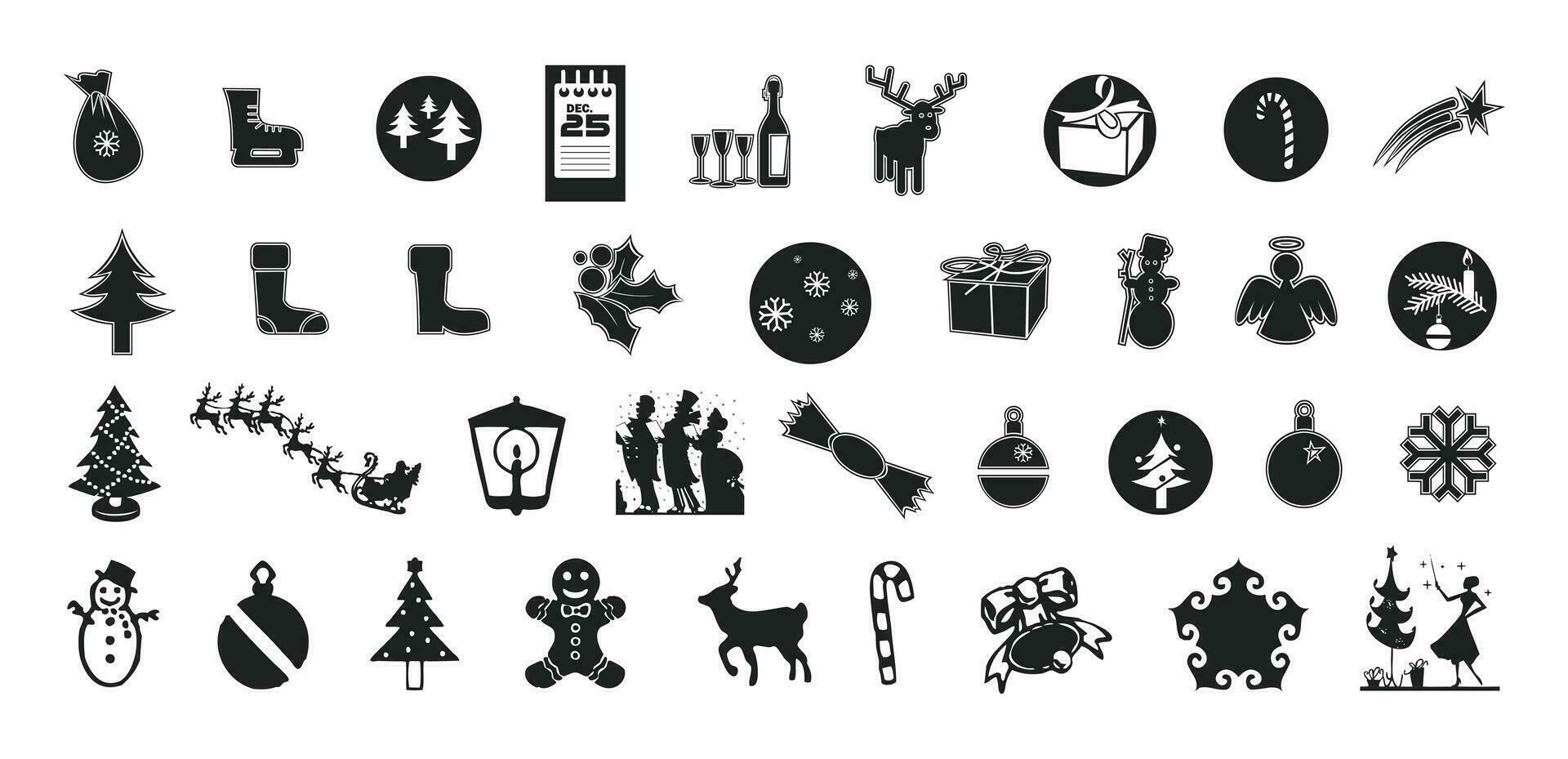 Big collection of christmas vector icon set