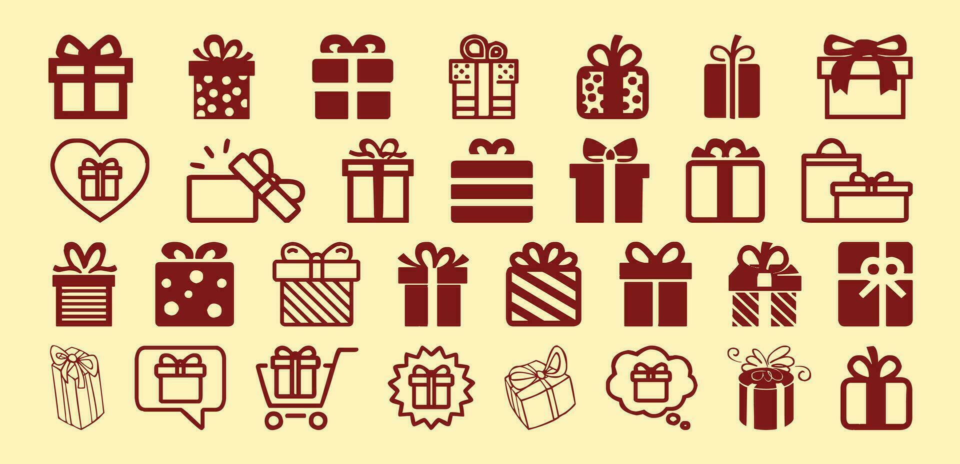 Big collections of gift box icons vector