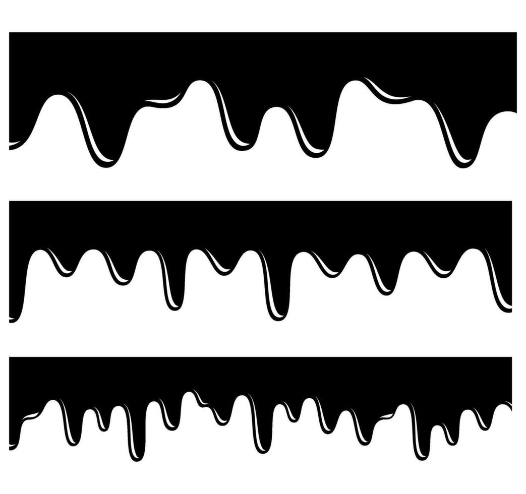 Set of Dripping Paint Vector