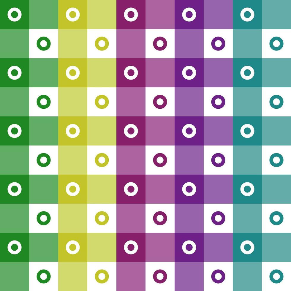 Pastel rainbow polka dot circle seamless checkered pattern design for wrapping paper, picnic mat, tablecloth, fabric background, scarf. vector