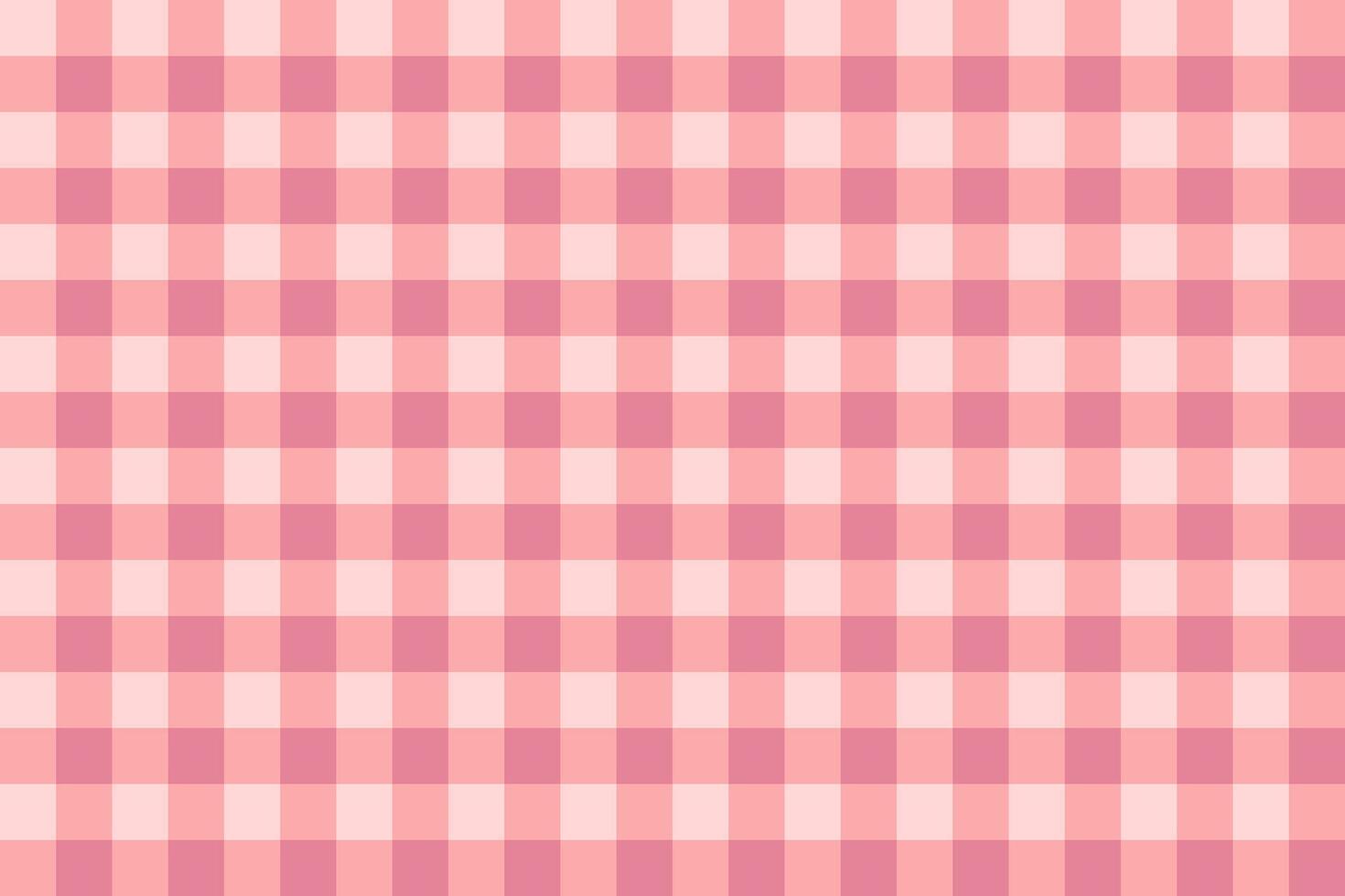 Pastel pink checkered fabric background, seamless pattern. vector