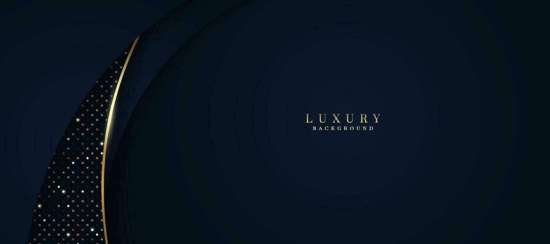 Luxurious dark blue background with sparkling gold and glitter. modern elegant abstract background vector