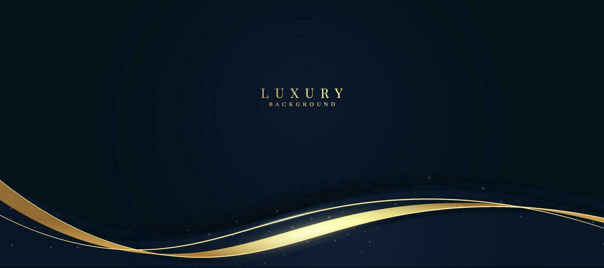 Luxurious dark blue background with sparkling gold and glitter. modern elegant abstract background vector