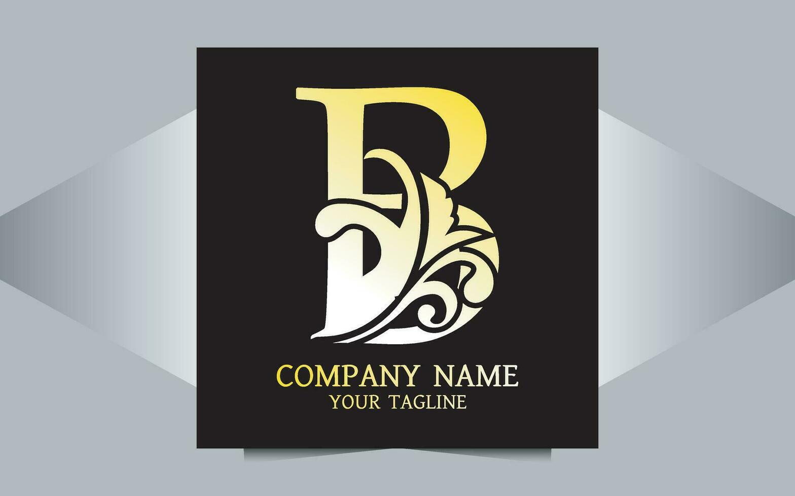 Floral B letters logo design ornament style vector