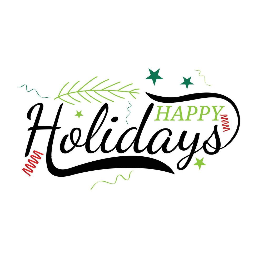 Happy holidays lettering typography logo. vector